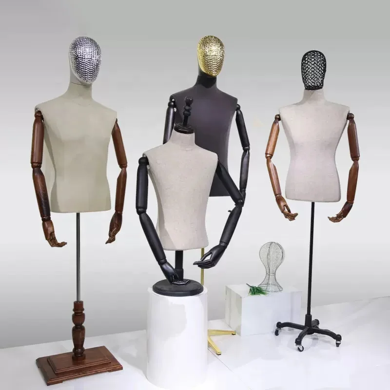 Custom fashion design male model half body props mannequin male full body clothing mannequin
