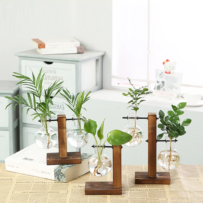 Flower Glass Vases For Events Bases For Flower Arrangements, Wedding Vases Centerpieces Decoration Stand Glass Planter Bulb Vase