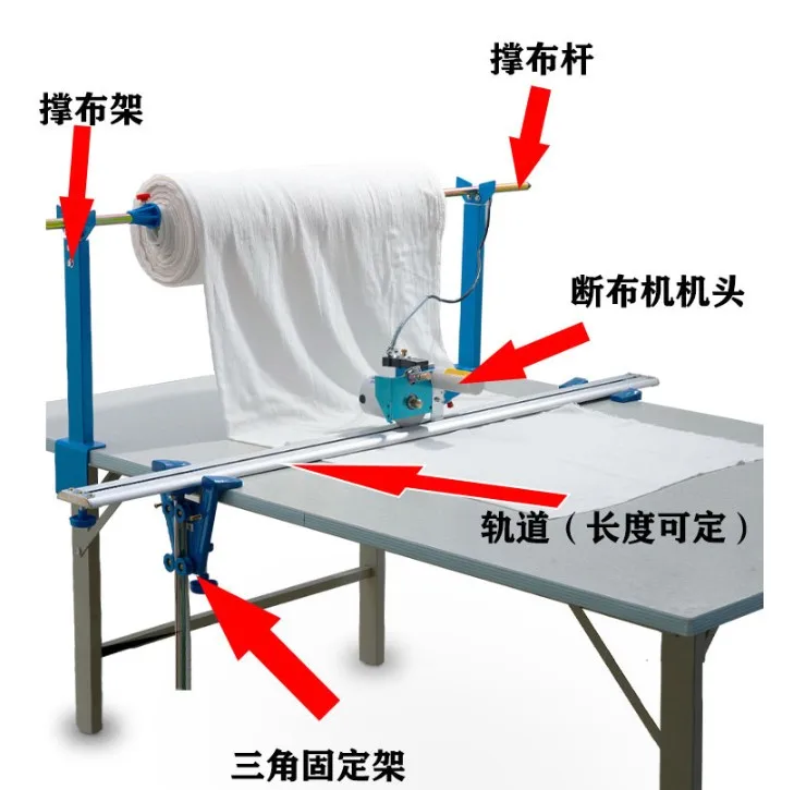 Electric Round Knife Cloth End edge Cutter Apparel Fabric Roller blinds End Cutting Table Machine