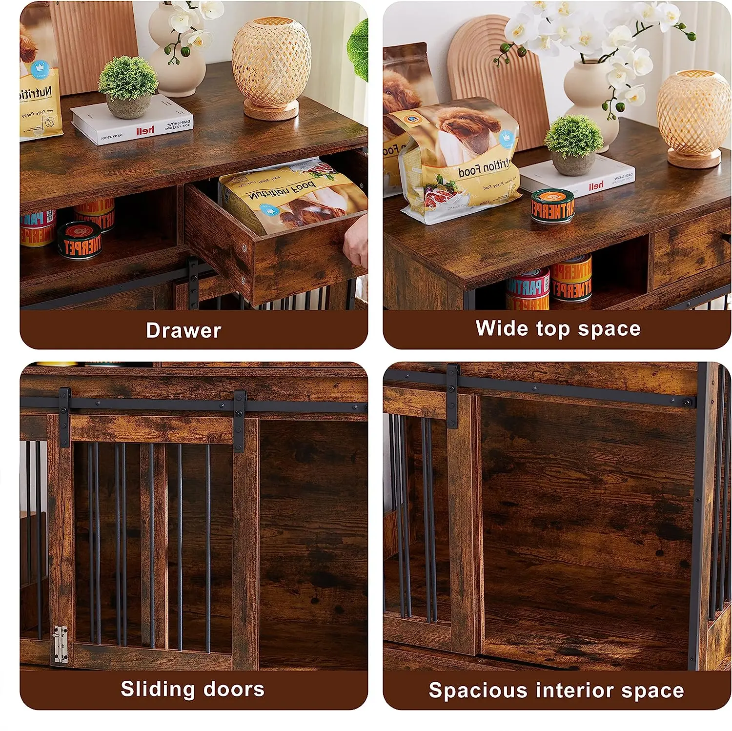 2023 New Style Mobile xxxl Heavy Duty Metal Square Tube Crate For Dog of cabinet furniture style dog cage