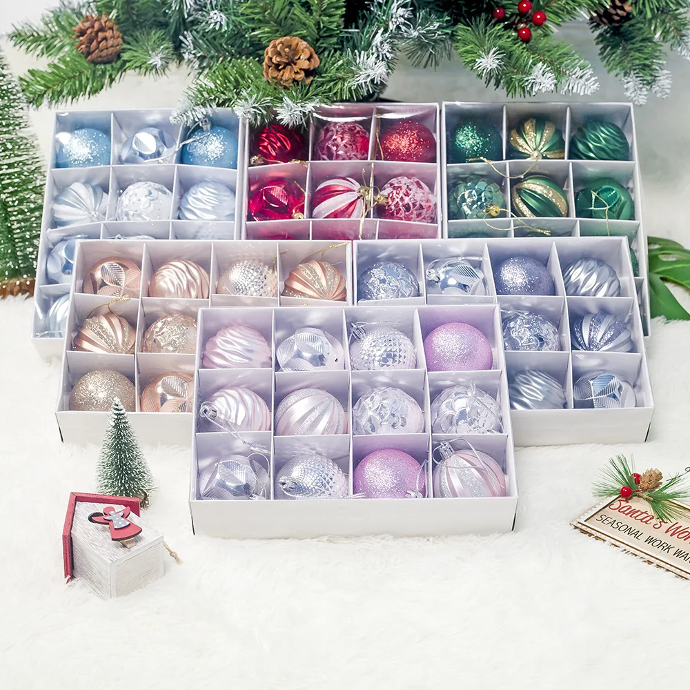 12Pcs/Lot 6cm Christmas Balls Natal Ornaments Christmas Tree Decor Balls Bauble Party Xmas Hanging Navidad Decorations Gift