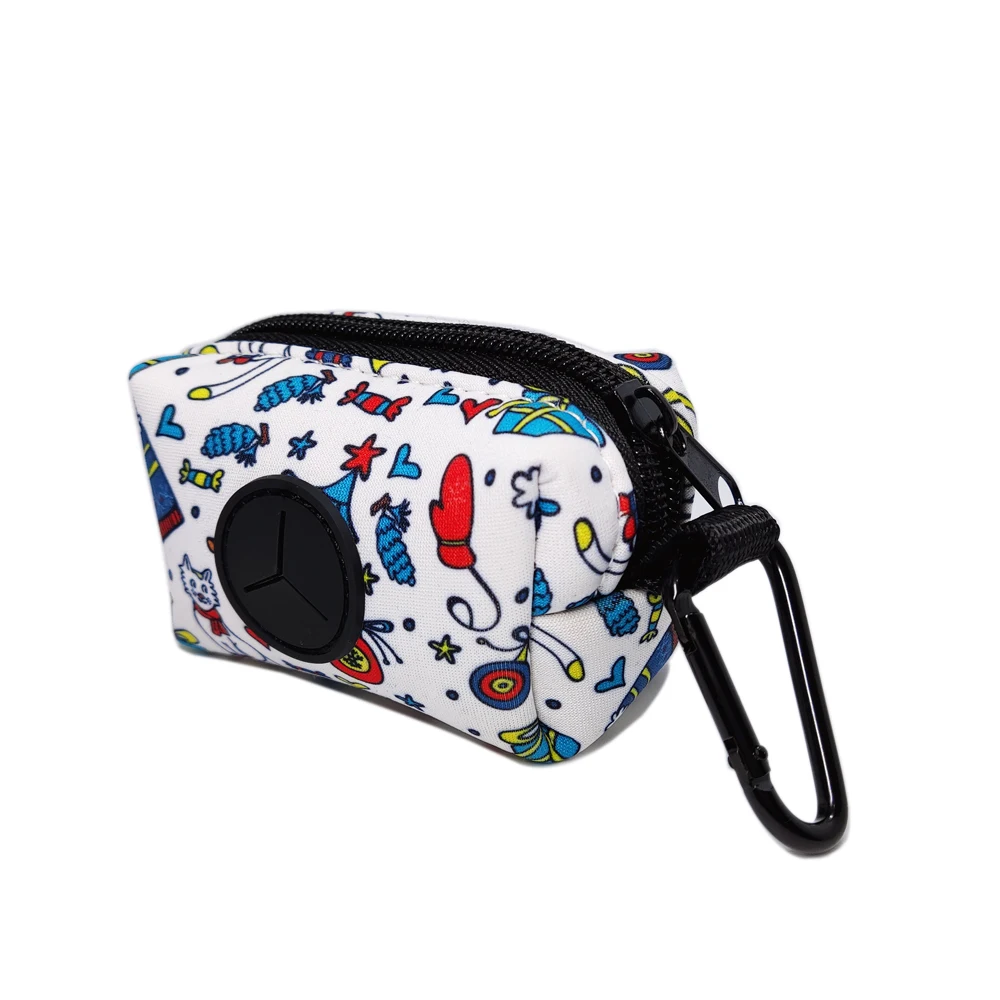 custom logo sublimation neoprene funny portable smart  dog poop bag