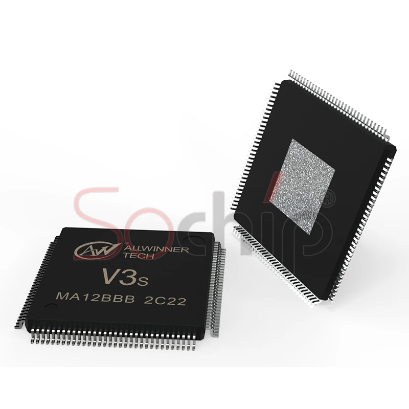Allwinner V3S+AXP209-02 integrated circuit CPU+PMIC  video encoding processors in Camdroid/LINUX built in DDR2 memory 64MB ELQFP
