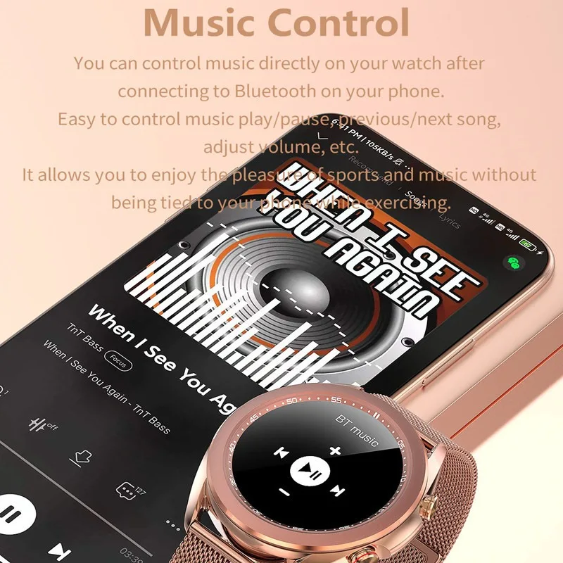 SK8 Waterproof IP68 Women Watch Phone Call Wireless Charging DIY Watchface Dial Female Smart Watch