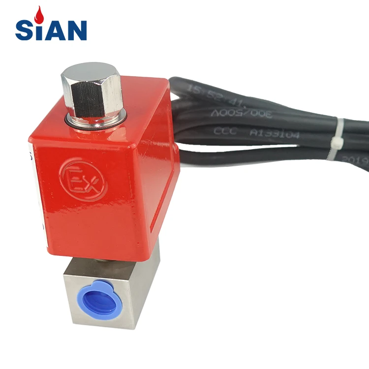 SiAN Customized Factory Supply AC22 2 Way Solenoid Valve 3/8' Explosion Proof Solenoid Valve 250Bar  Direct Solenoid Valve Gas