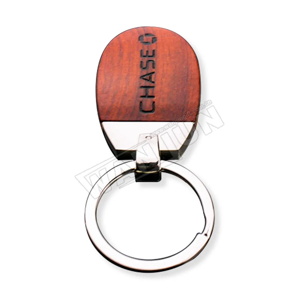 Factory Custom Personalized Hand Carved Letter Words Wooden Keychain