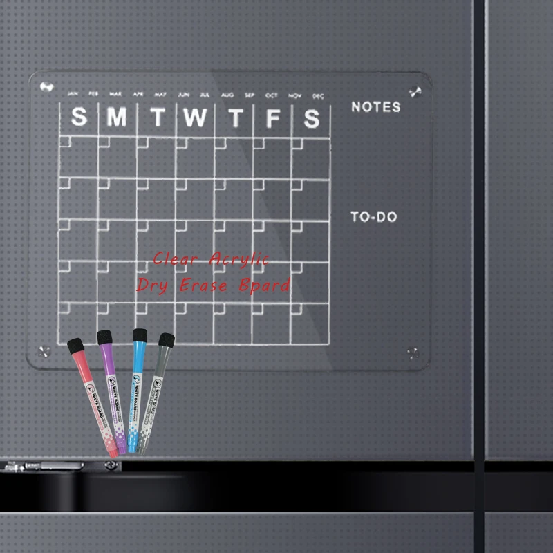 Size Customizable Calendar Transparent Plastic Acrylic Dry Erase White Board Magnetic Whiteboard With Stand