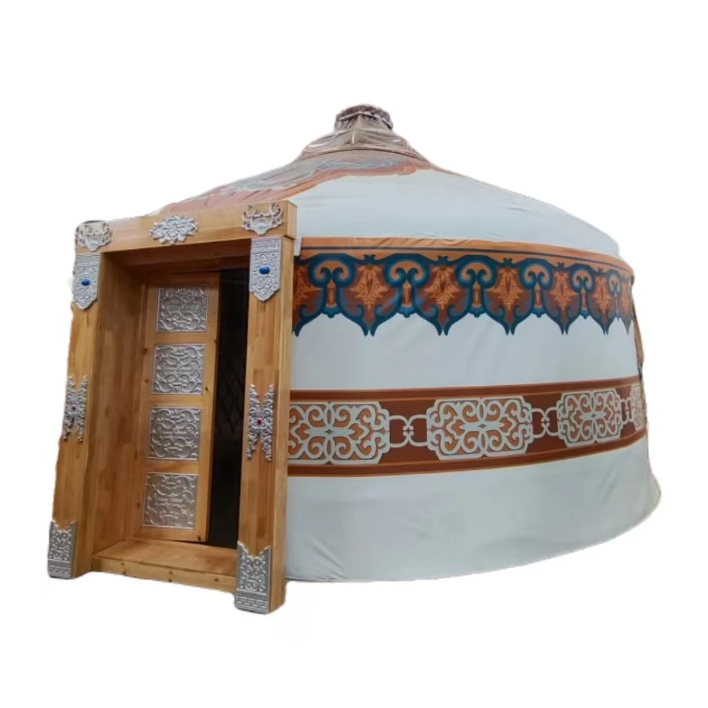 5M outdoor winter luxury wooden mongolian yurt large bamboo yurts tent