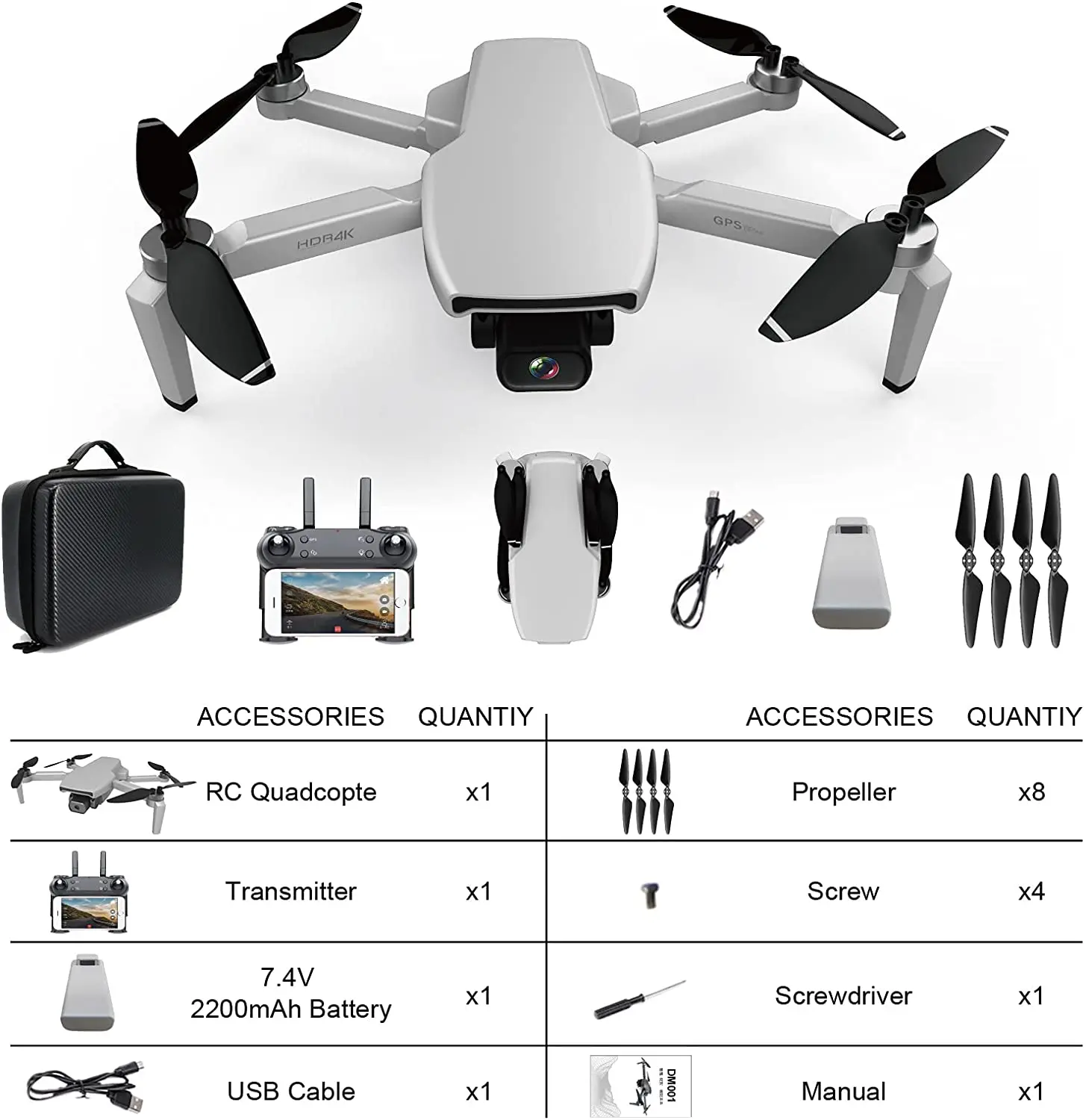  Дрон 4k HD 5G WiFi GPS бесщеточный мотор FPV полет для радиоуправляемого расстояния 25 мин. 1 км