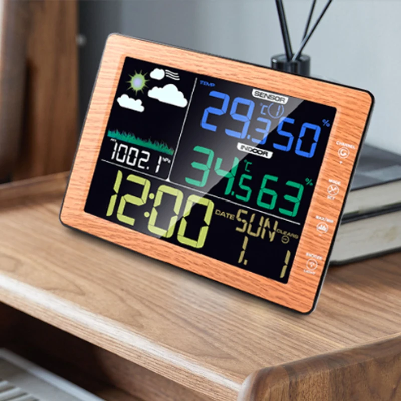Thermometer Clock Indoor Outdoor High Precision Home Smart Stations for Sale Digital Color Display Wireless Weather With Station