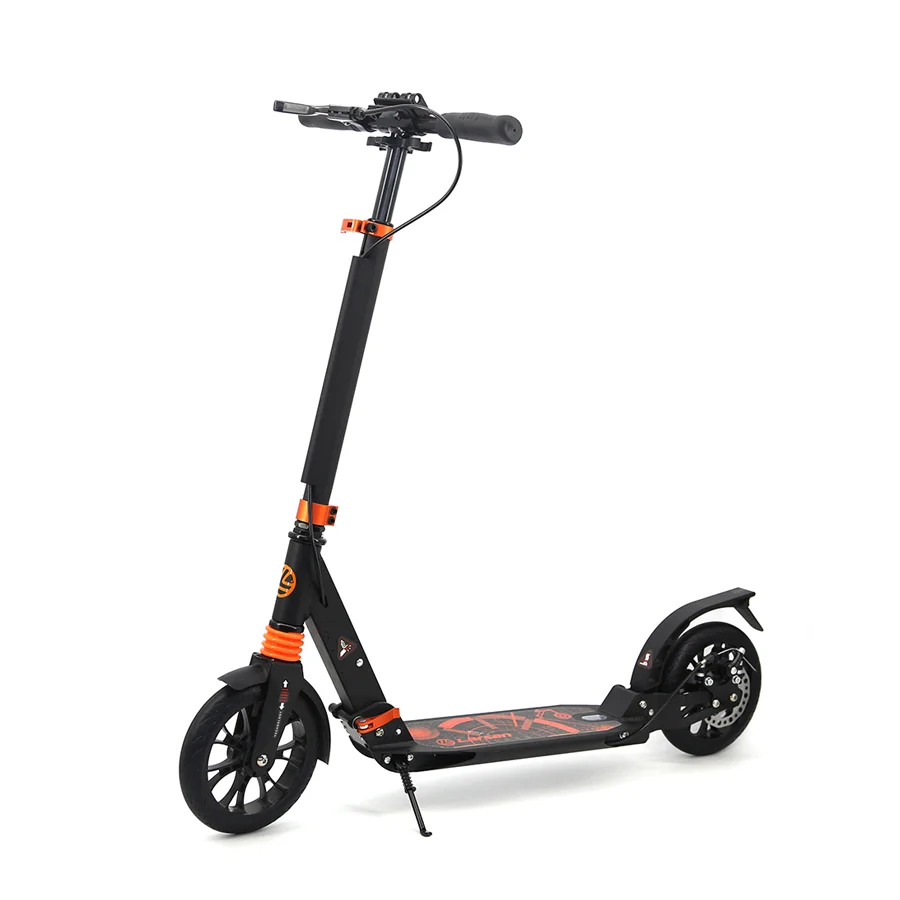 Fashion adult foot pedal kick scooter big wheels China pro foldable scooter