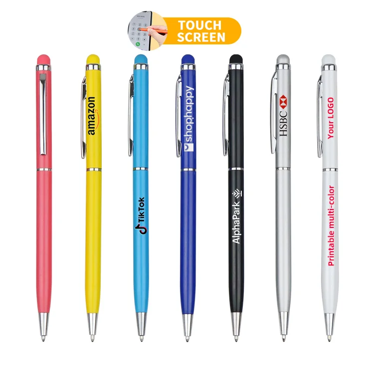 Promotional Gift Office 2 in 1 Metal Custom Pen Touch Screen Ballpoint Pen With Custom Logo Pen