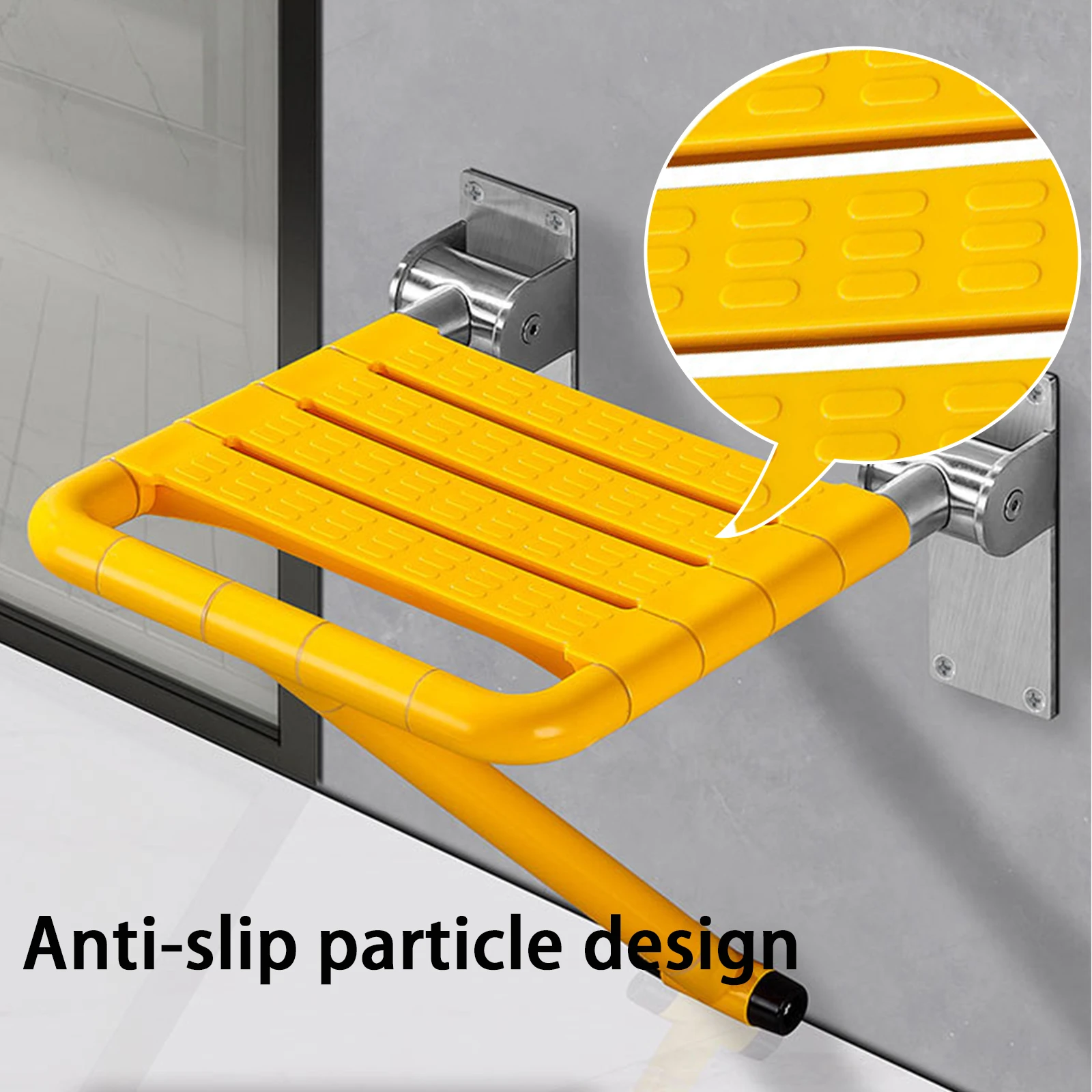 Double U with legs support bathroom folding stool for the elderly and disabled bath wall hanging seat
