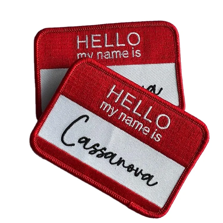 Новый дизайн атласные тканевые нашивки для одежды с вышитым логотипом и буквами на заказ