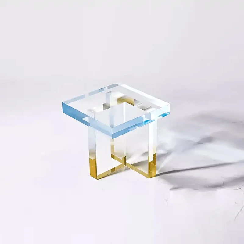 Colorful acrylic side table modern organic glass coffee table sofa side table living room bedroom can be customized
