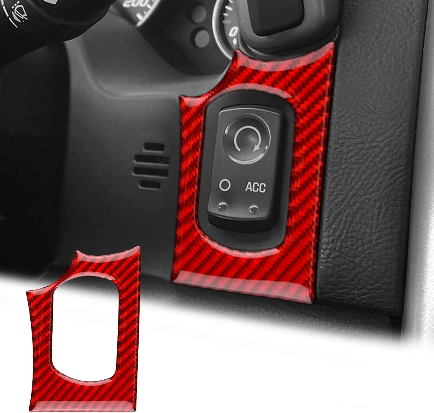 2005-2 Chevrolet Corvette C6 Carbon Fiber Engine Ignition Start Push Button Cover Car Power Control Interior Trim Accessory