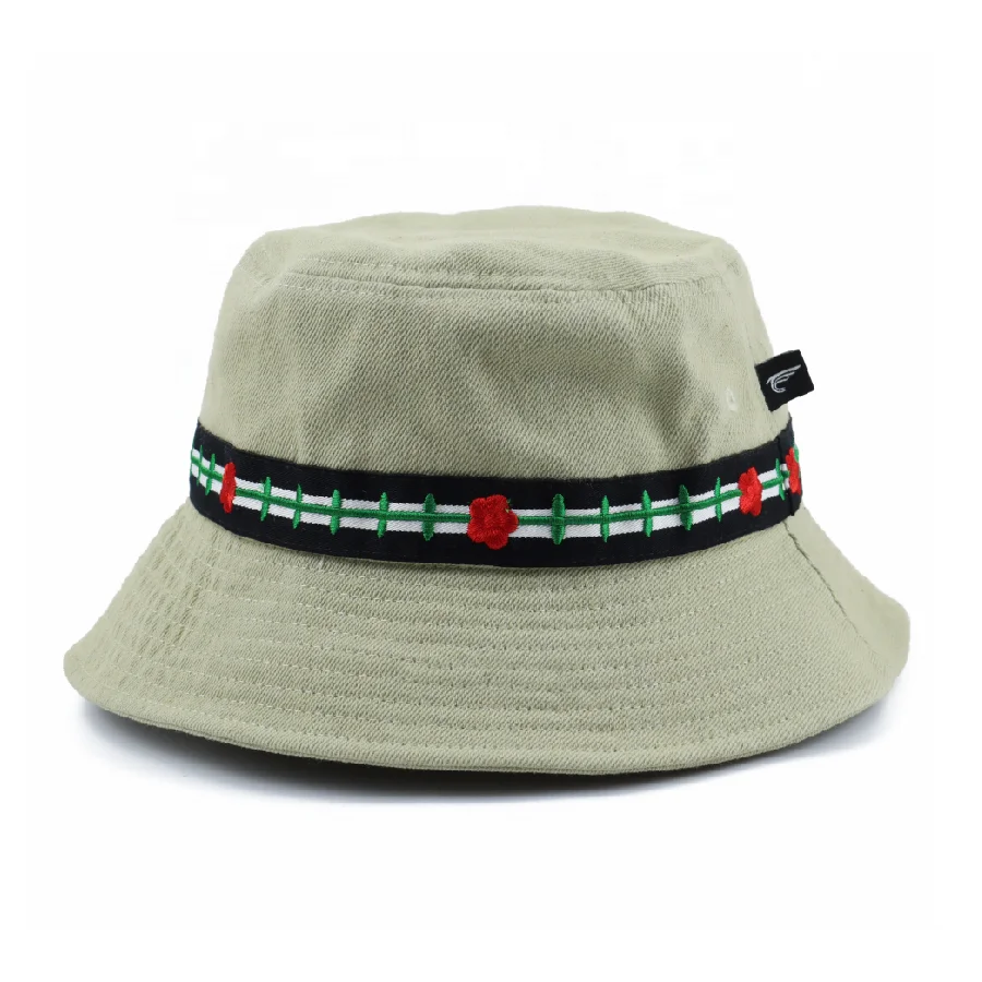 Casual Custom Logo Fashion Sun Beach Travel Camping Blank Fishermen Hat Washed Jean Green Cowboy Denim Women Bucket Hats