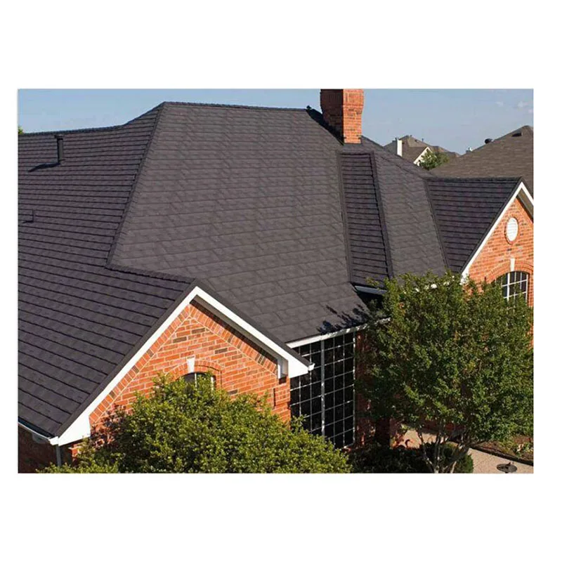 Classic 0.4 mm Light-Weight Stone Coated Roof Tiles Zinc Steel Galvalume Metal Sheet for Hotels Traditional Design Style