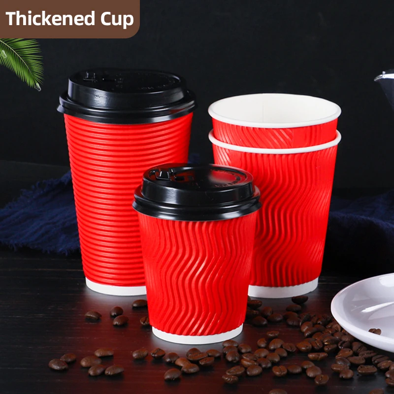 8/14/16oz custom printed logo eco friendly free sample disposable ripple wall coffee cups PE coated  paper cups