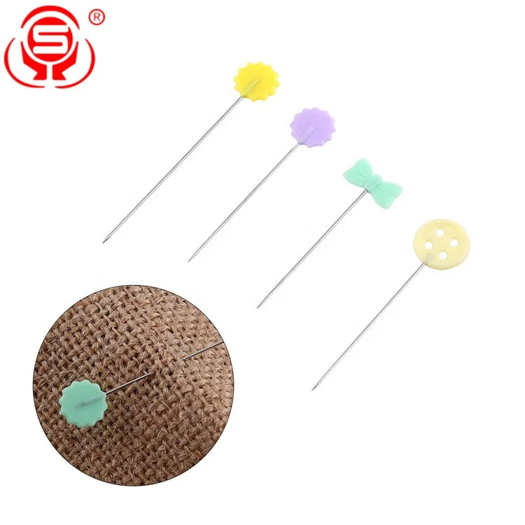 
100 Pieces Bow Tie Shaped Flower Head Pins Flat Head Straight Pins for Sewing Quilting 