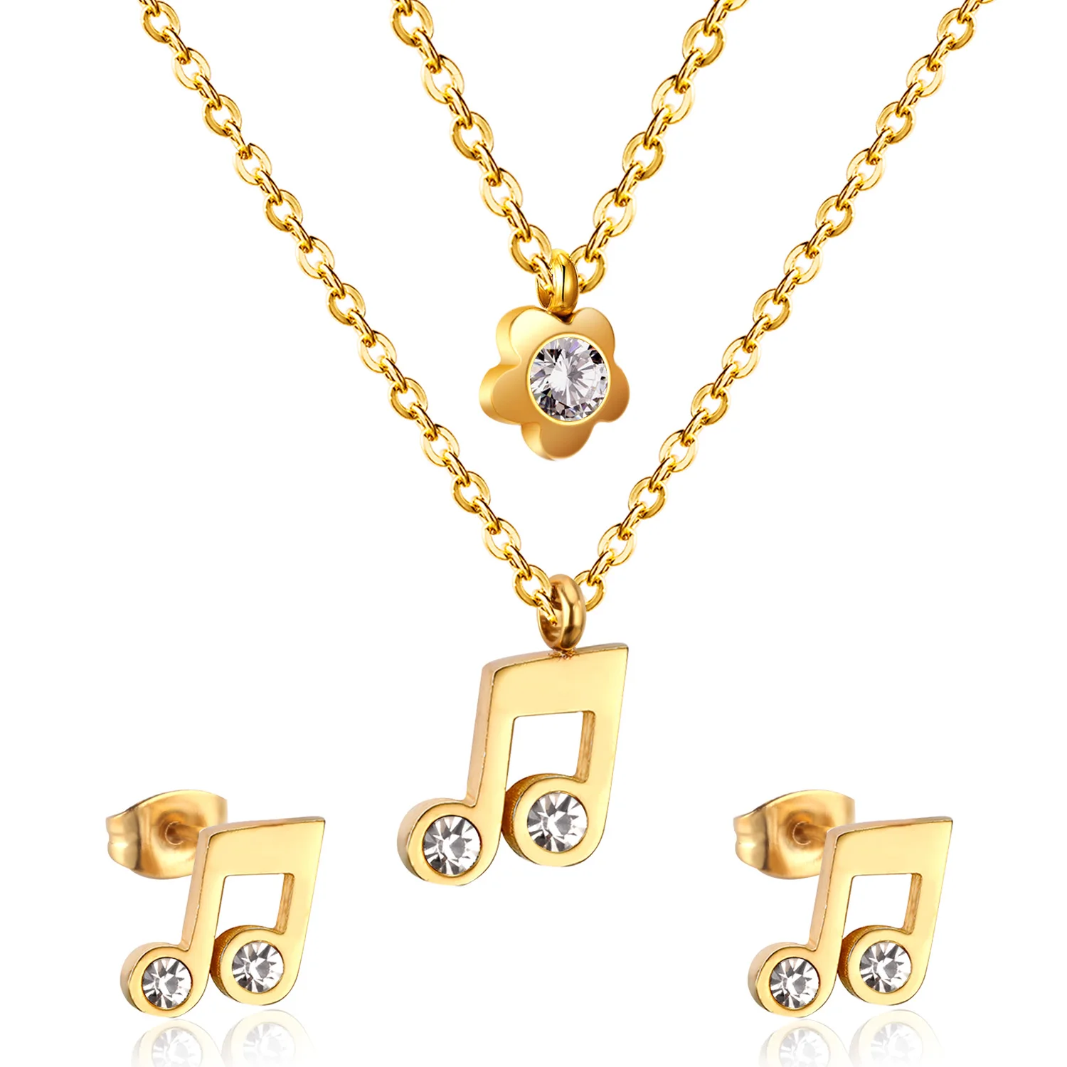 New Fashion 24K gold plated Dubai Necklace and Earrings Set