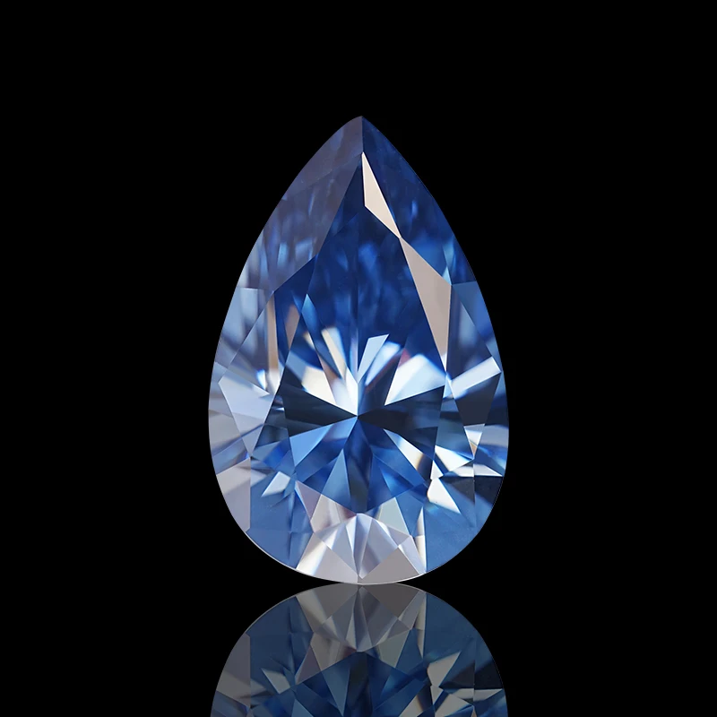 SICGEM 3 Carat Dark Blue Moissanite Gemstone Oval Marquise Cushion Pear Shapes Synthetic Diamonds Moissanite