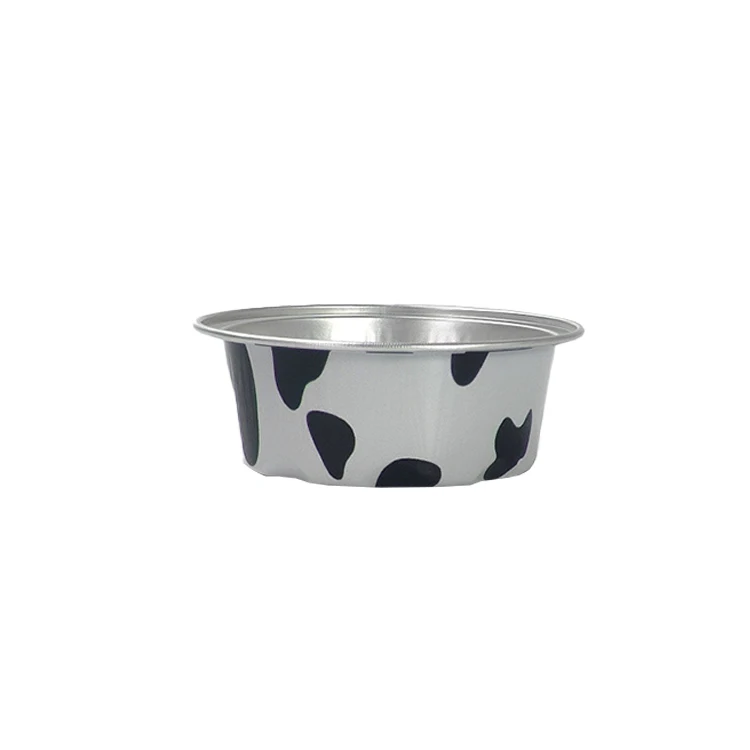 Environmentally Friendly Mini round Aluminium Foil Containers with PP Plastic Lid for Baking Pattern Pulp Material
