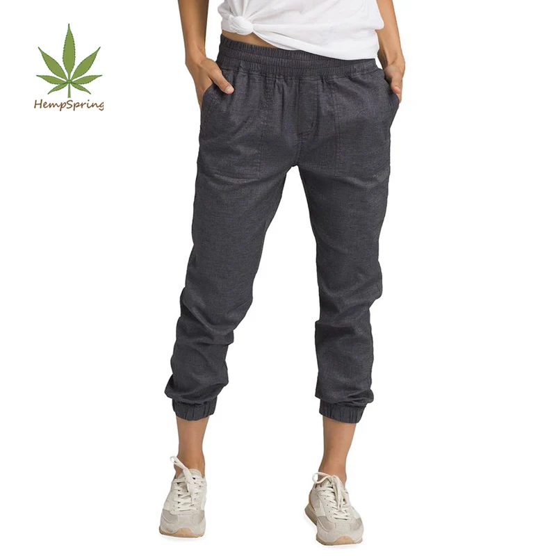 HempSpring Womens Jogger Sweatpants hemp jogger trousers Eco-friendly Organic cotton pants for womens  long pants