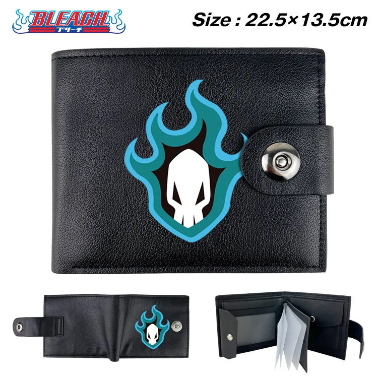 11 Designs 22.5*13.5CM Custom Design Low MOQ PU Leather Bleach Short Wallet Students ID Card Holder Japan Anime Wallet