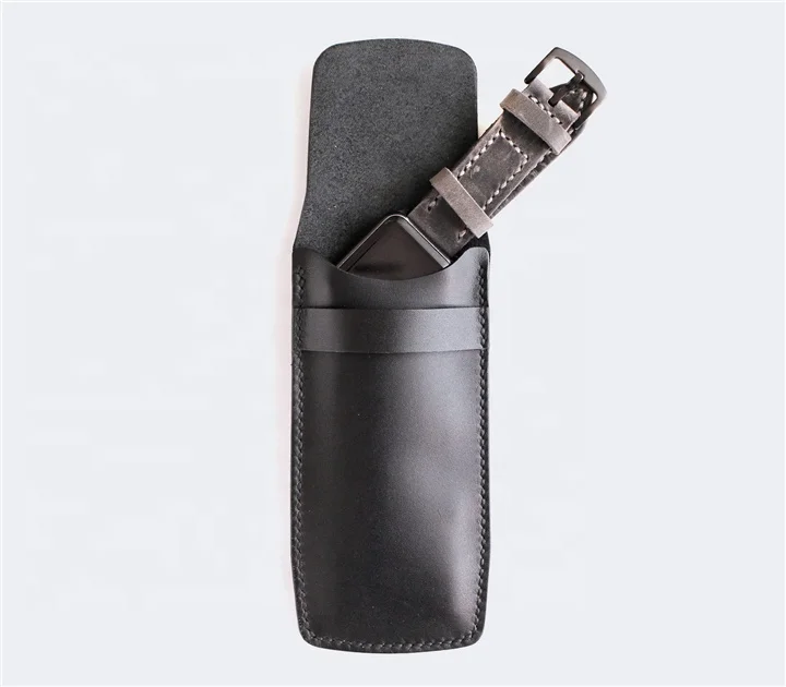 Custom Design Genuine Leather watch case, custom leather watch box, suede watch pouch