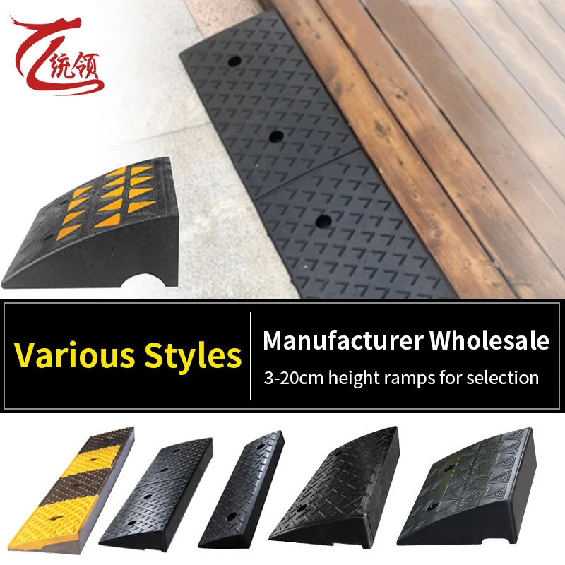 Easy Installation Black Flexible Street Rubber Vehicle Kerb Curb Ramp