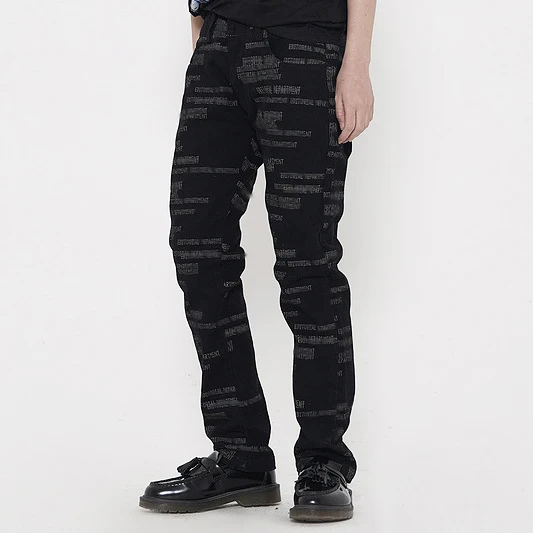 New High Quality Custom Letter Jacquard Hip Hop Plus Size Streetwear Fashion Straight Men Casual Pants