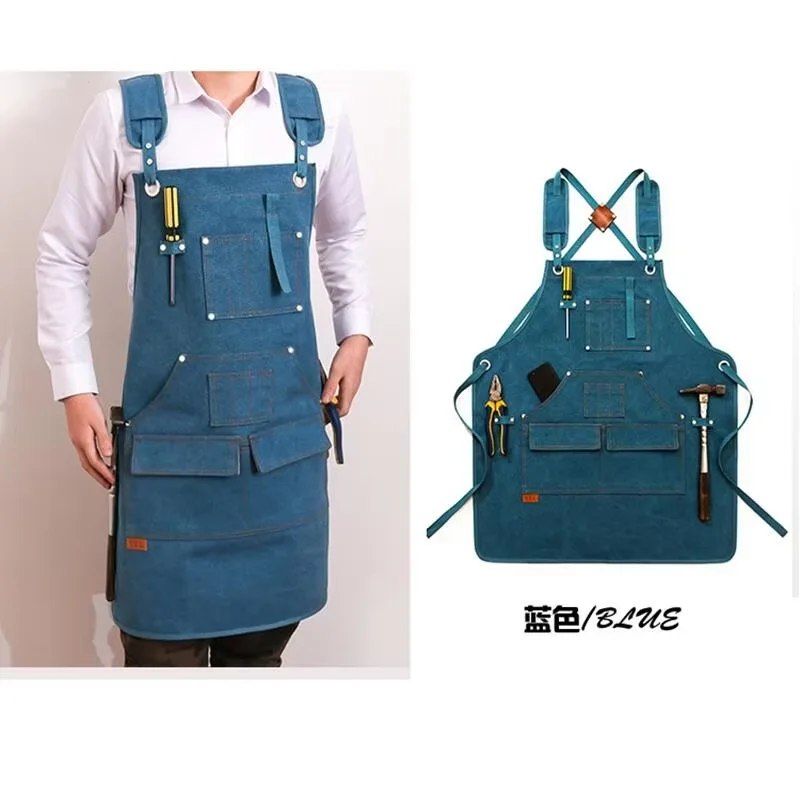 Wax canvas heavy duty multi-functional pocket apron Carpenter woodworking welder apron