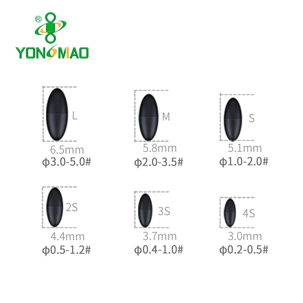 Oliver rubber stopper YONGMIAO Fishing gear  Black rubber stopper YM-5003