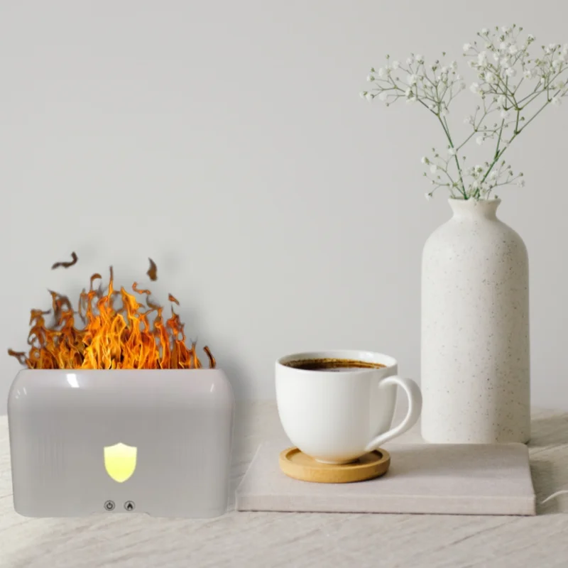 Flame gradient color light spray humidifier 200ml capacity USB cable 5V portable applicable living room bedroom