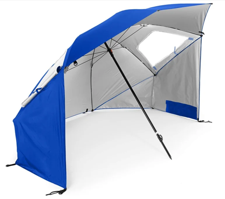 8 Футов Портативный пляжный зонтик от солнца светодиодный Многофункциональный фонарик для использования вне дома Зонт Палатка