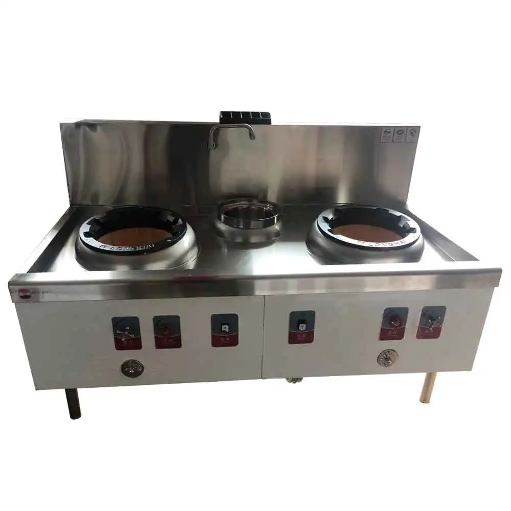 
Chinese-style stoves, professional commercial high-power high-power stainless steel gas double-head gas stoves for hotels or res 