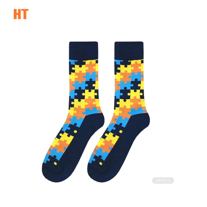 HT-I-E0922 colorful puzzle autism matching socks