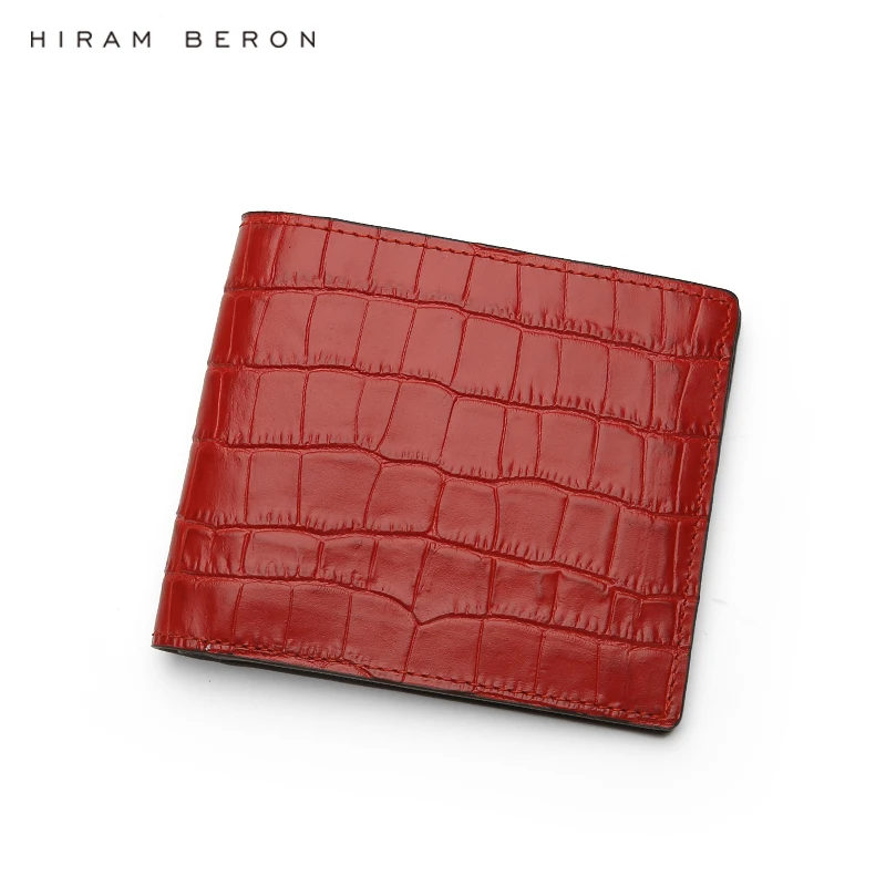 Hiram Beron High Quality Brand Red RFID Short Italian Genuine Leather Wallet for Women Ladies