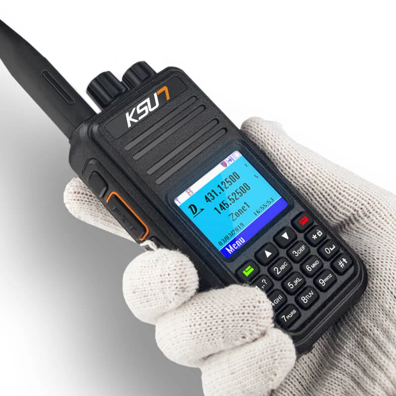 KSUNTFSI Portable Digital 2 Way Radios GPS Waterproof UHF VHF Ham Radio Handheld Long Range Wireless Intercom DMR Walkie Talkie