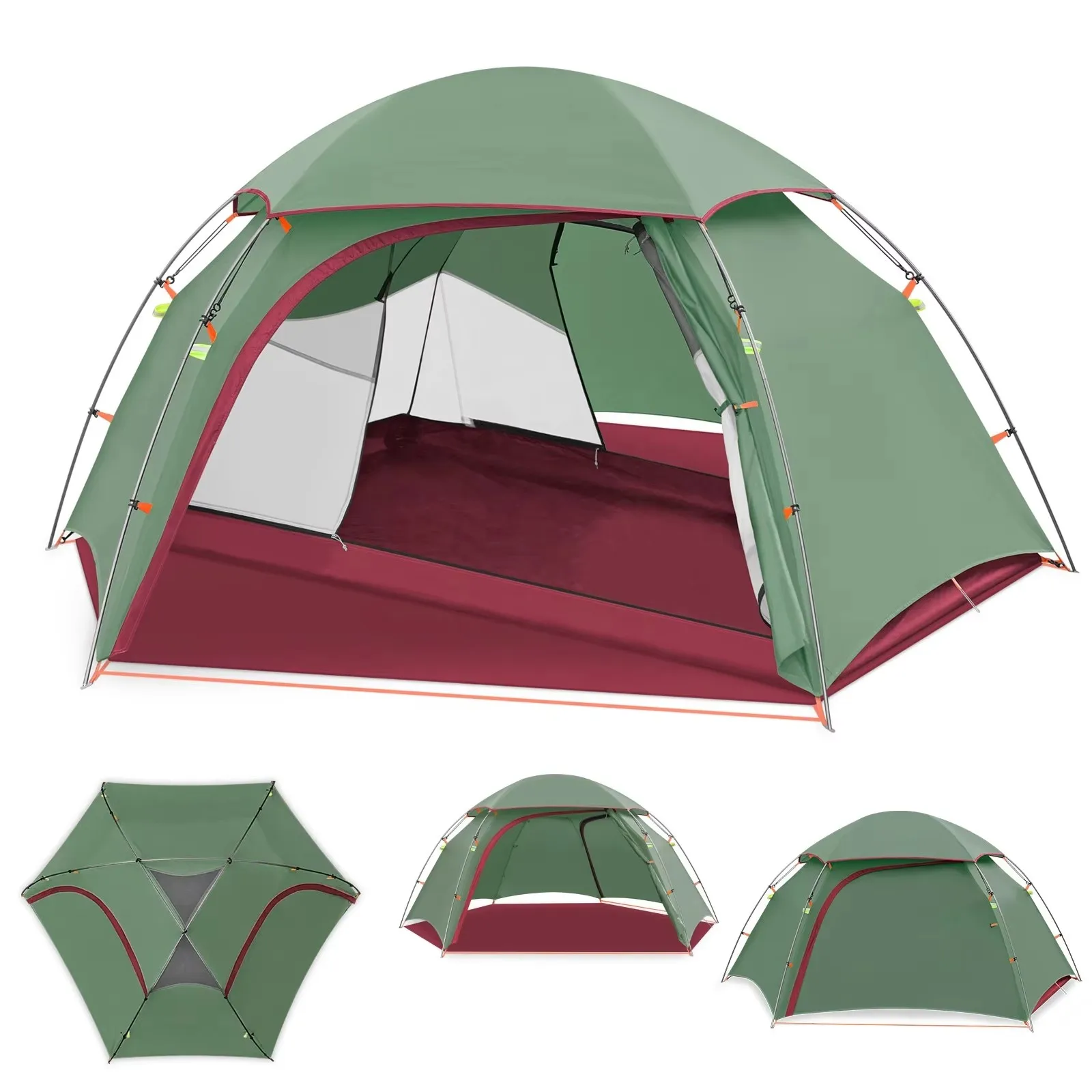 4 Season Luxury Glamping Tent Heavy Duty Tents Waterproof Double Layer Camping Tent
