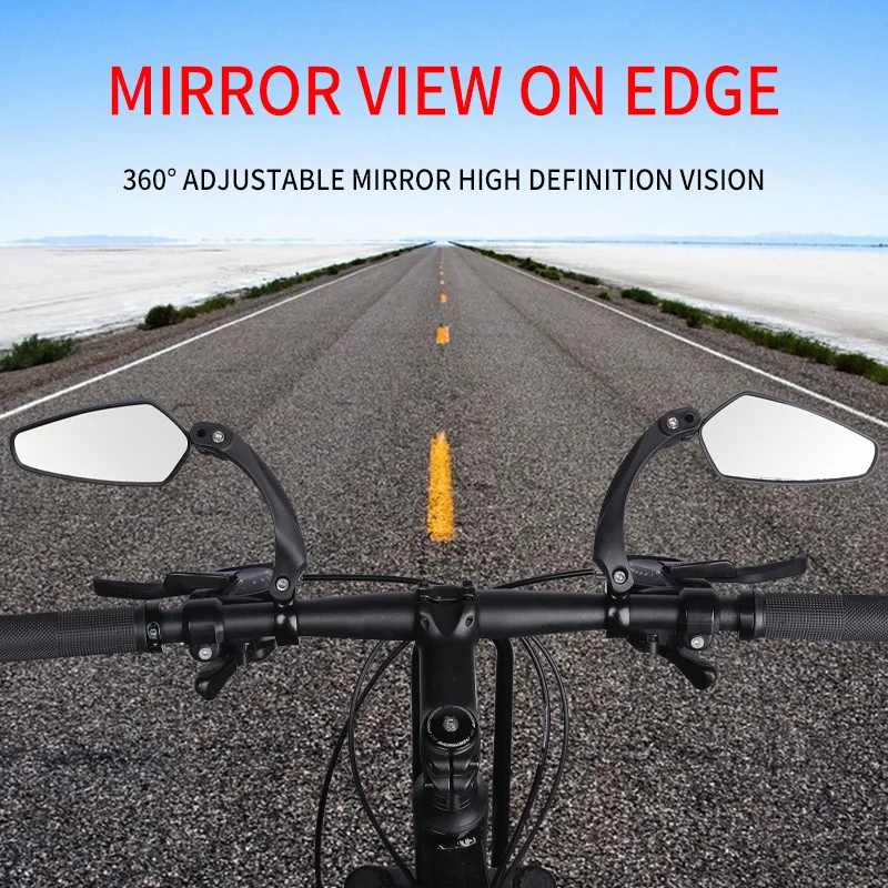Bicycle Rear View Mirror Bike Cycling Wide Range Back Sight Reflector Adjustable Left Right Rearview