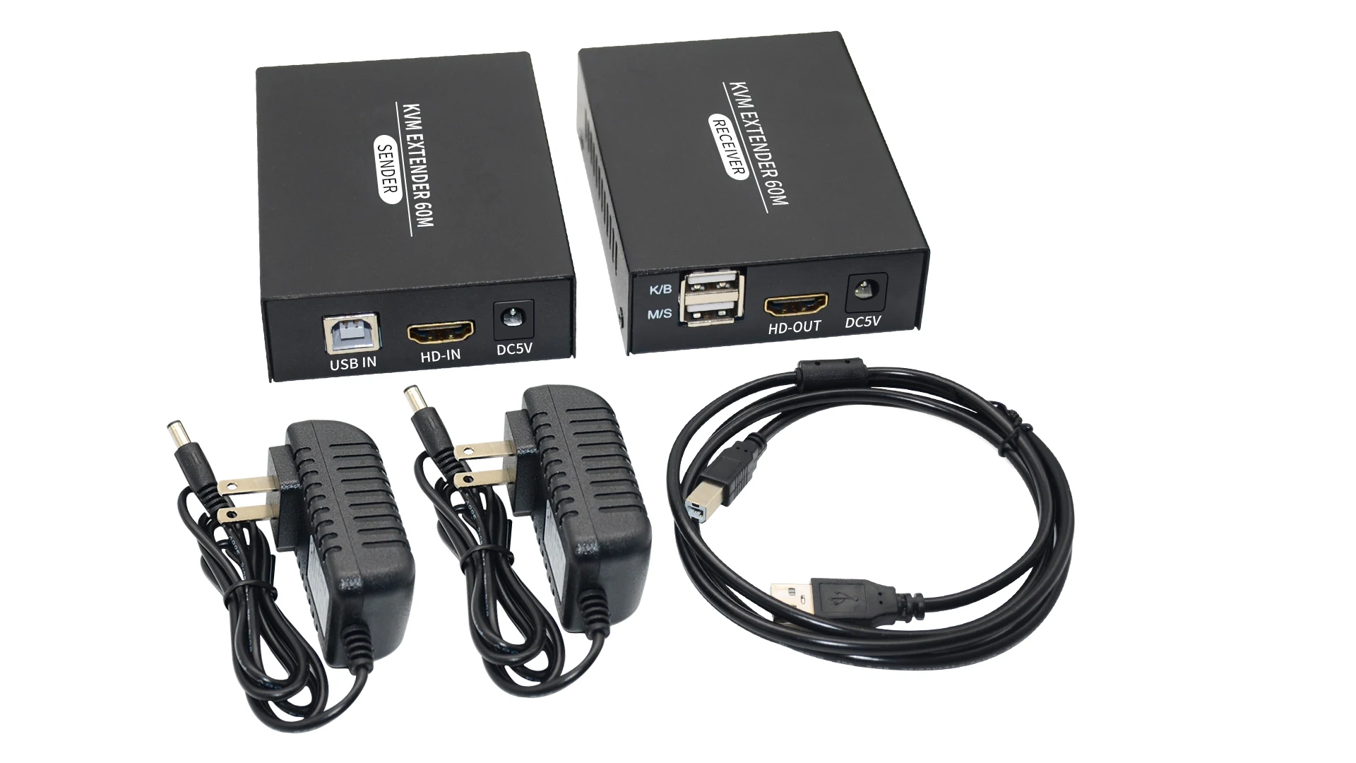 HD HDTV 60 кВм USB 1080p удлинитель с POE Power Over Cat6 Cat5e Ethernetcable для мыши и клавиатуры