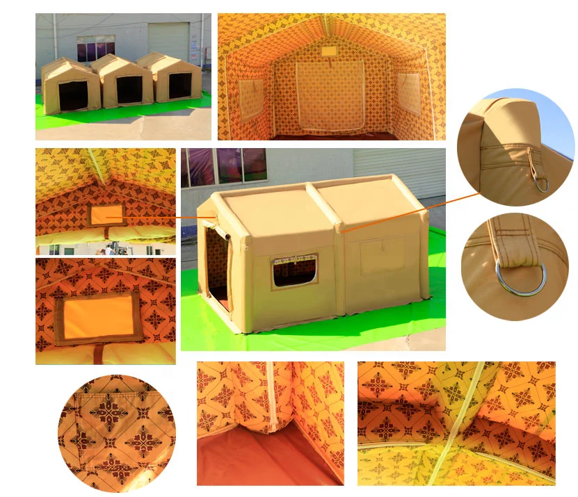 Ifunwod 5m qatar canvas tent waterproof outdoor traveling hiking air tent inflatable camping tent outdoor