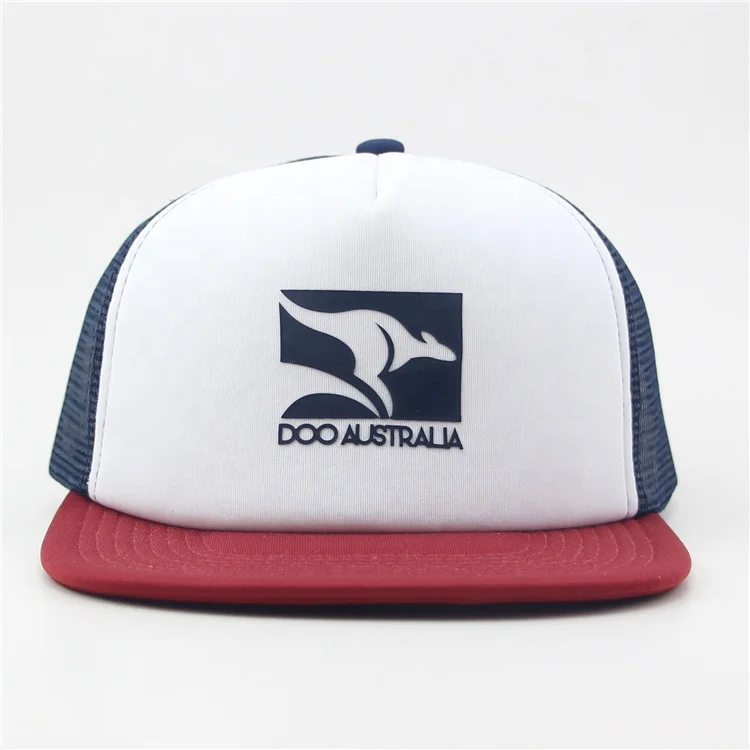 Custom Australia Puff Print Embossed Foam Trucker Cap Gorras Screen Print Mesh Trucker Hat