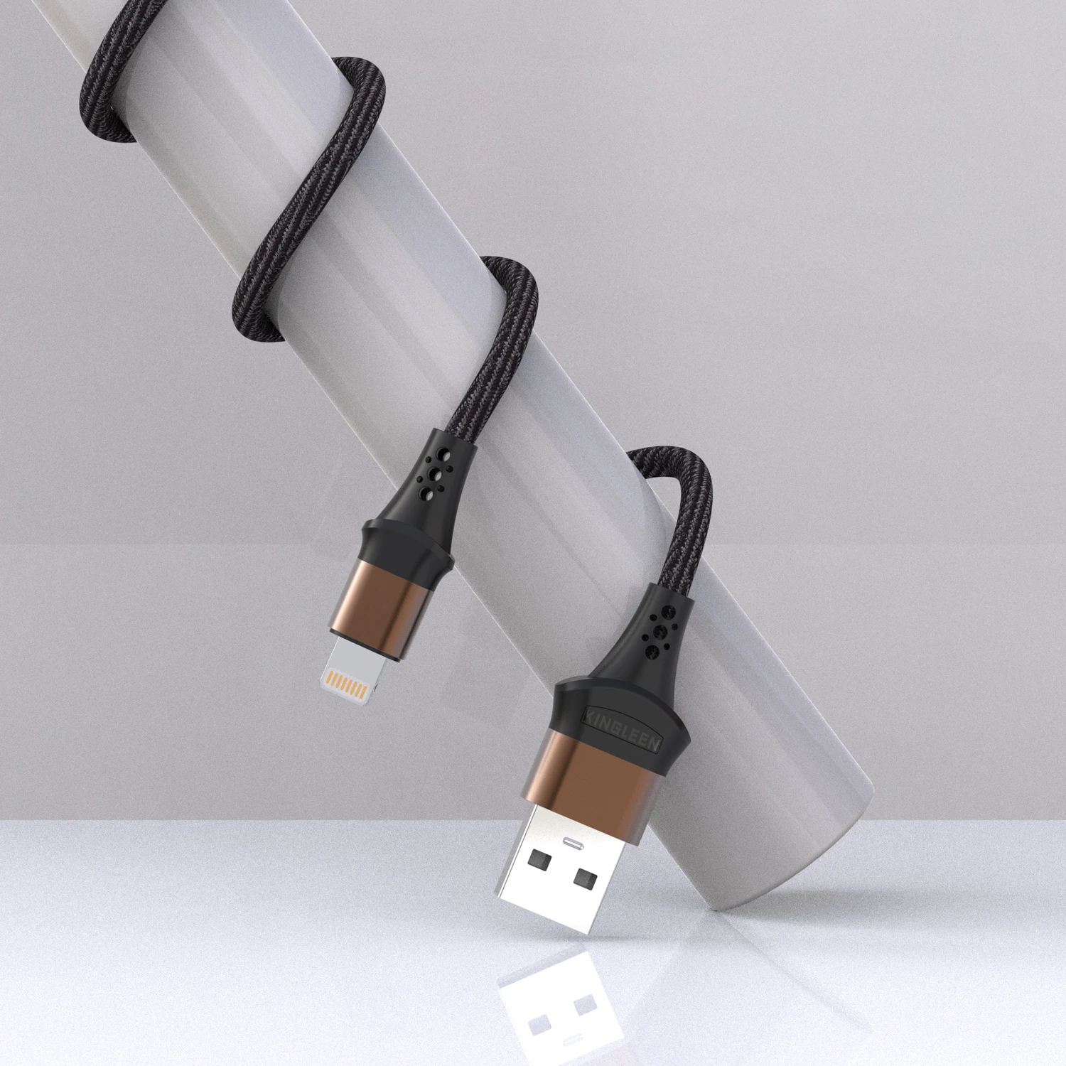 Factory price aluminium alloy nylon braided 2m/2000mm micro durable usb data cable for Android/iph/type-c KINGLEEN K57/K58/K59s