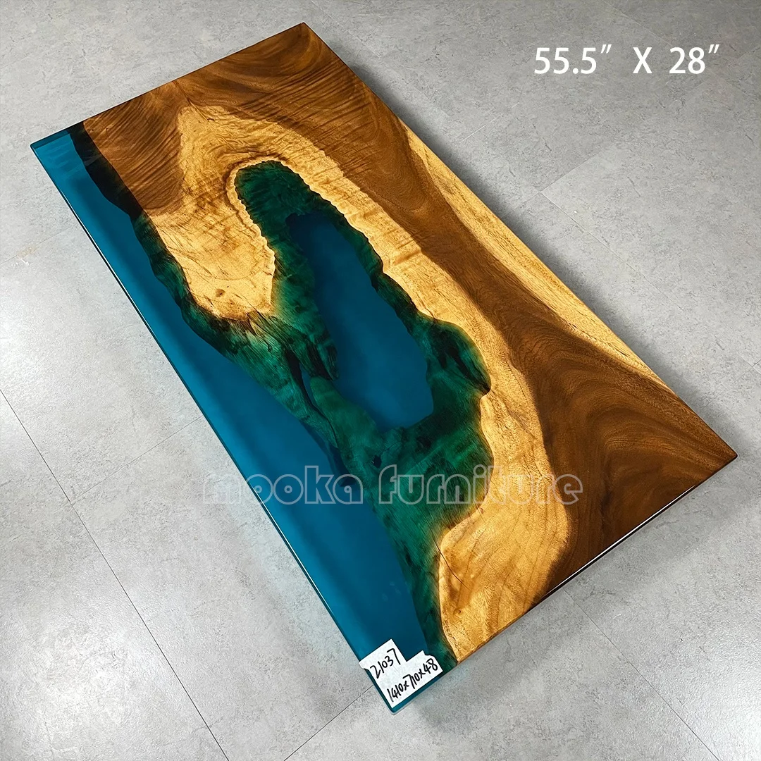 Factory direct supply the lowest price for live edge wood slab river dining table unique epoxy resin table