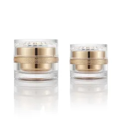 cylinder acrylic cream packaging airless jar refillable round airless pump jar refillable double wall  refillable airless jar