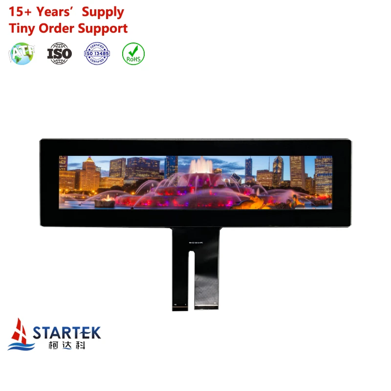 15 Inch Bar Type TFT LCD High Brightness 1280x242 Resolution LVDS interface LCD Display Module with Capacitive Touch Panel