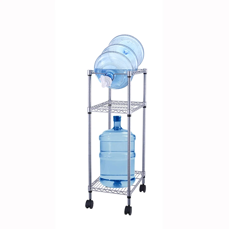 High Quality 5 Gallon Water Bottle Jug Rack with wheels and Plastic Faucet